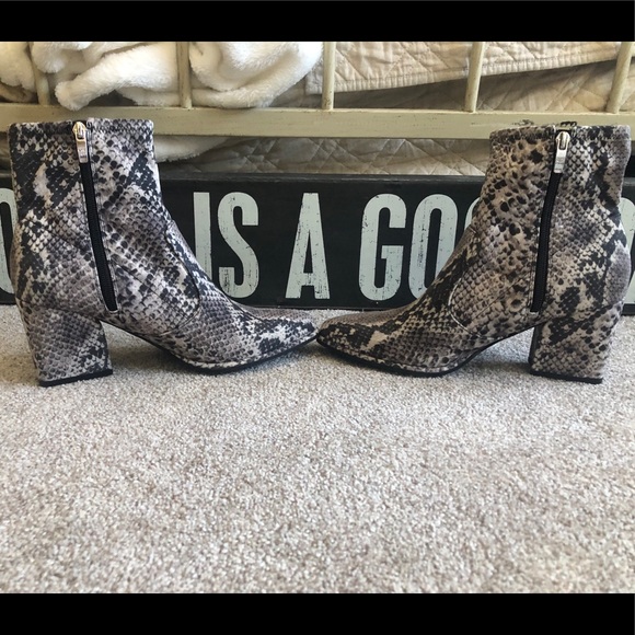 Marc Fisher Snake Skin Ankle Boots - Picture 4 of 5